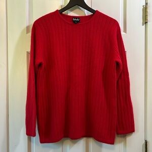 Vintage Rafaella Angora Lambswool Nylon Blend Red Ribbed Sweater - Size Medium